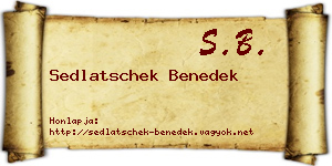 Sedlatschek Benedek névjegykártya