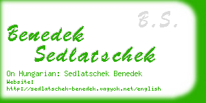 benedek sedlatschek business card